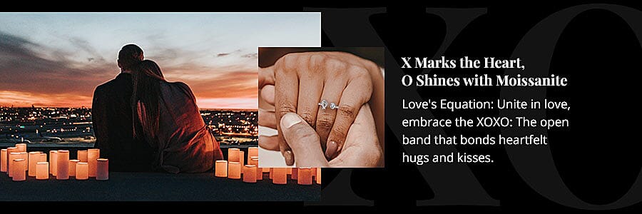 X Marks the Heart, O Shines with Moissanite Banner