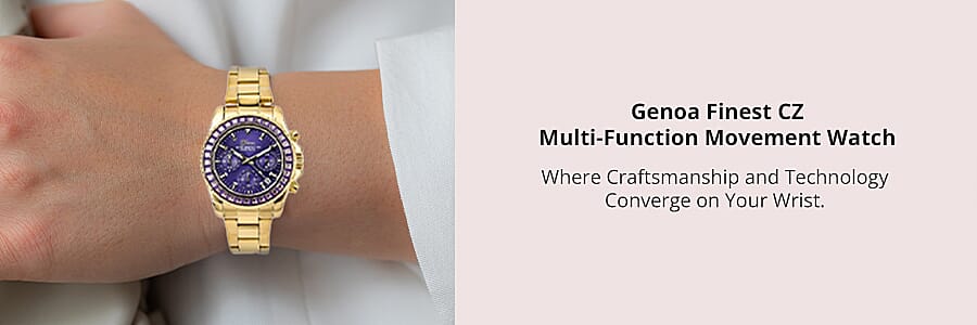Genoa Finest CZ Multi-Function Movement Watch Banner