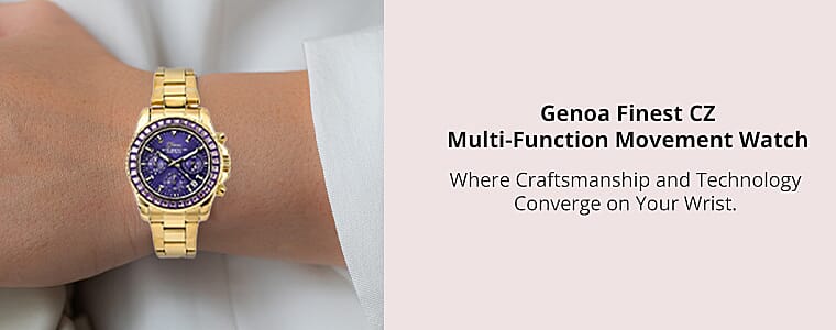 Genoa Finest CZ Multi-Function Movement Watch Banner