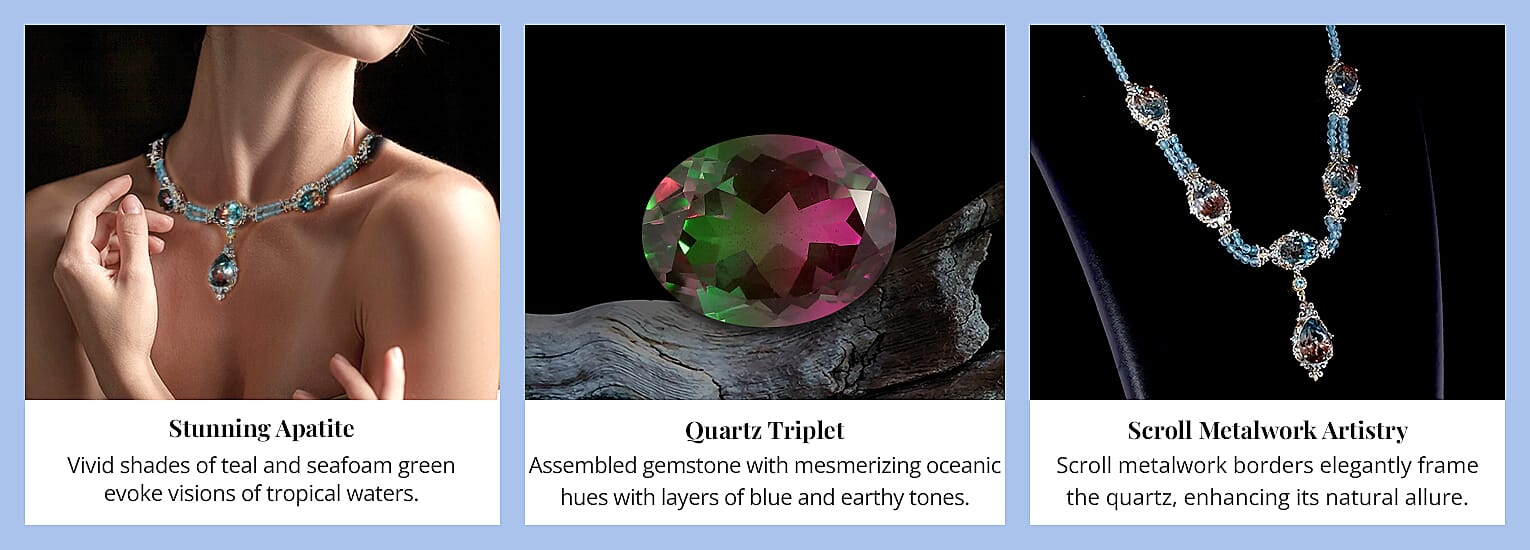 Aqua Terra Costa Quartz (Triplet) and Apatite Necklace Banner