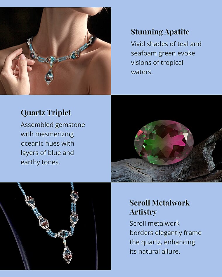 Aqua Terra Costa Quartz (Triplet) and Apatite Necklace Banner