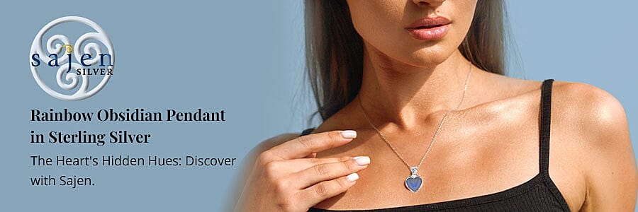 Sajen Silver Rainbow Obsidian Pendant in Sterling Silver Banner