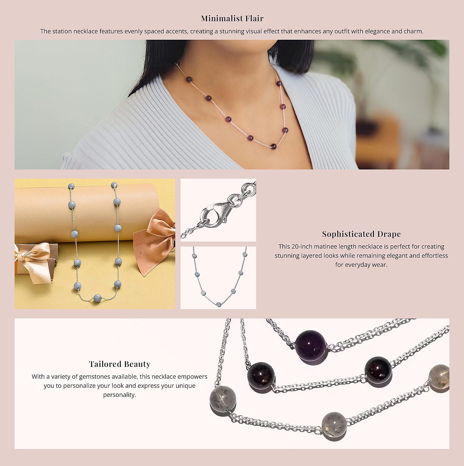 Station Necklace in Sterling Silver Banner