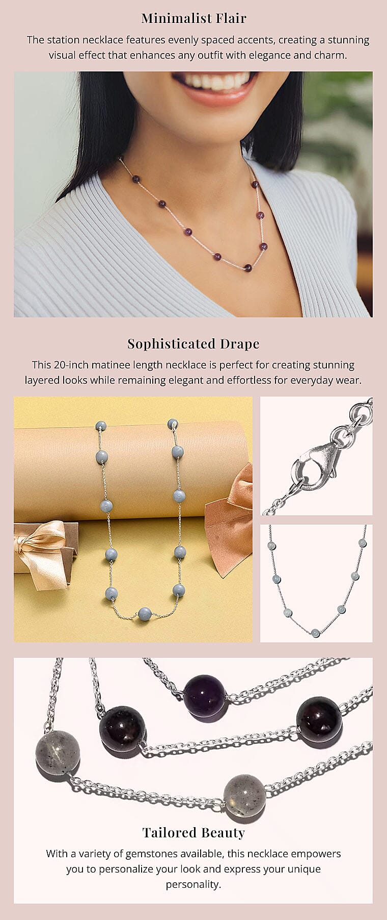 Station Necklace in Sterling Silver Banner