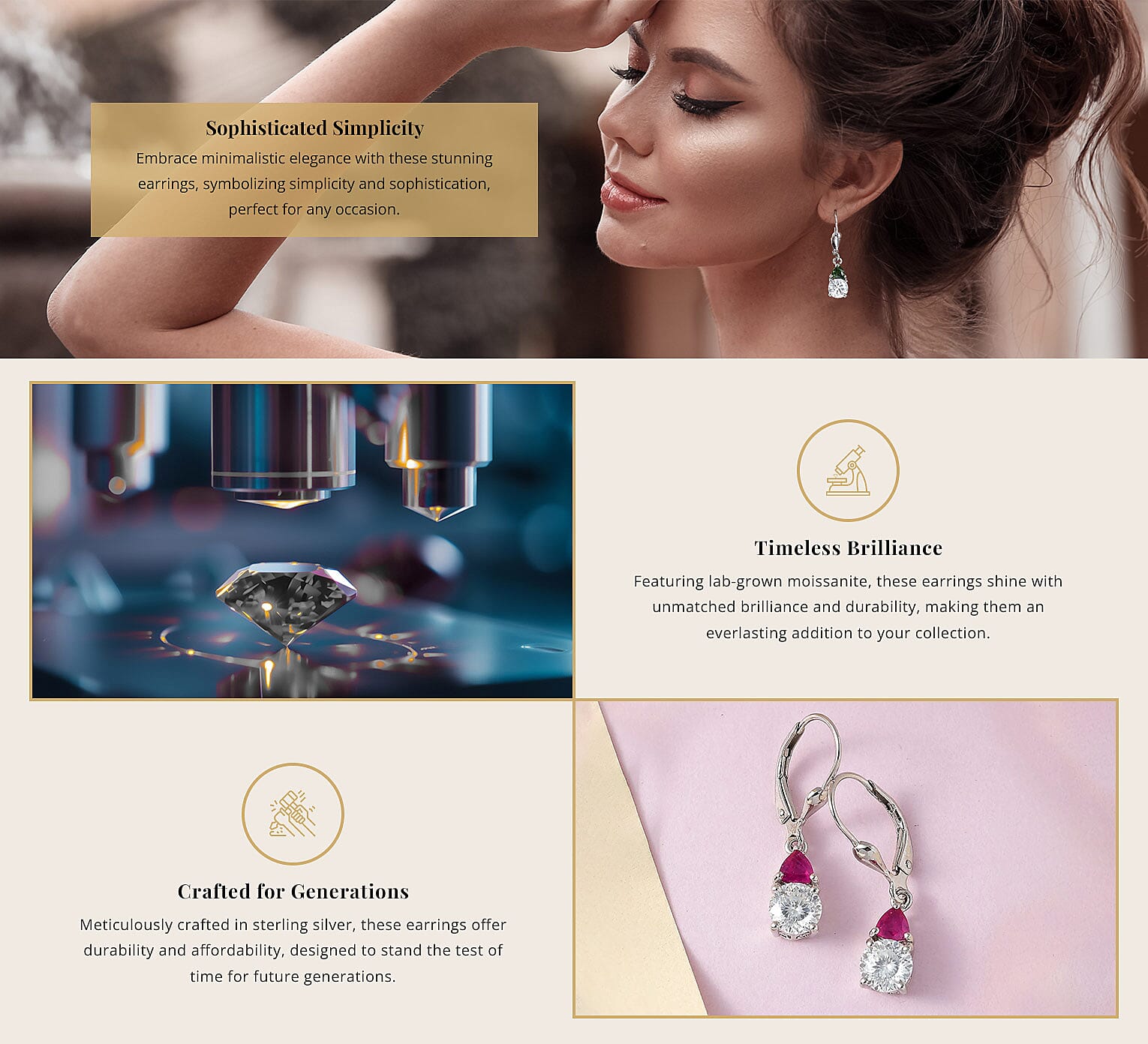 Lever Back Earrings in Platinum Over Sterling Silver Banner