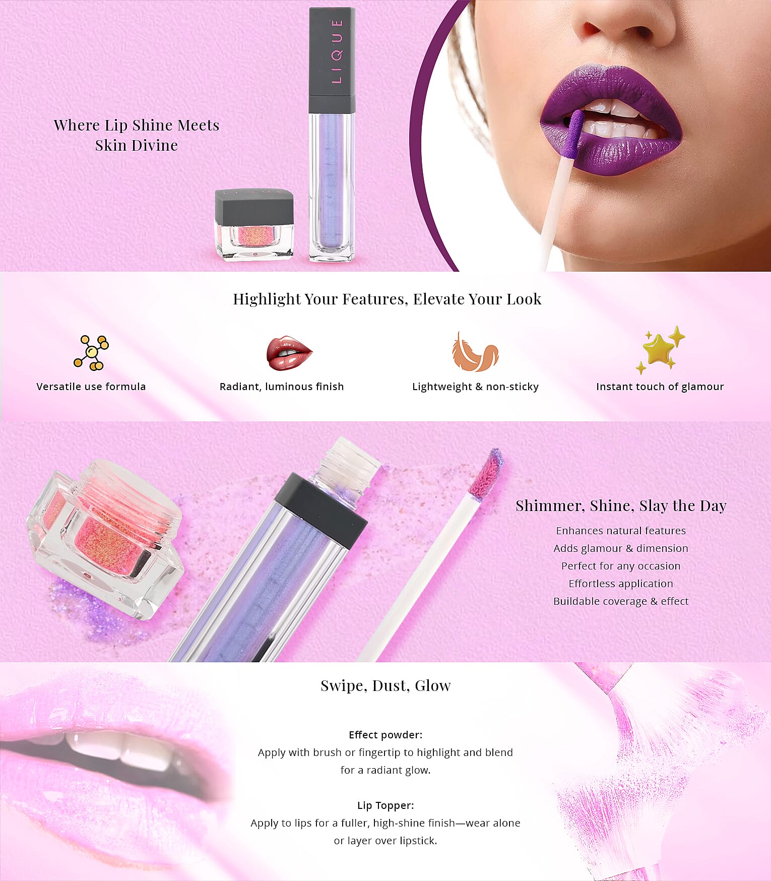 Lique Set of 2 Lipstick & Highlighter Banner