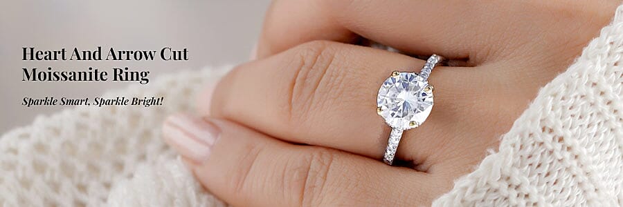 Heart And Arrow Cut Moissanite Ring Banner
