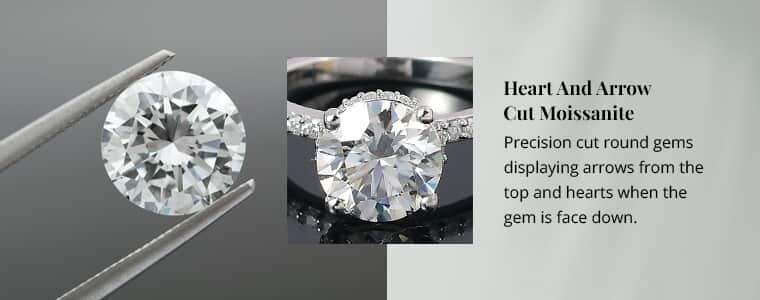 Heart and deals arrow moissanite