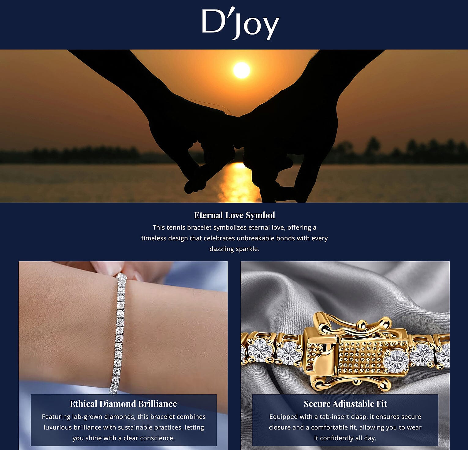 D'Joy Moissanite 5.90 ctw Tennis Bracelet in Platinum Over Sterling Silver (7.25 In) Banner
