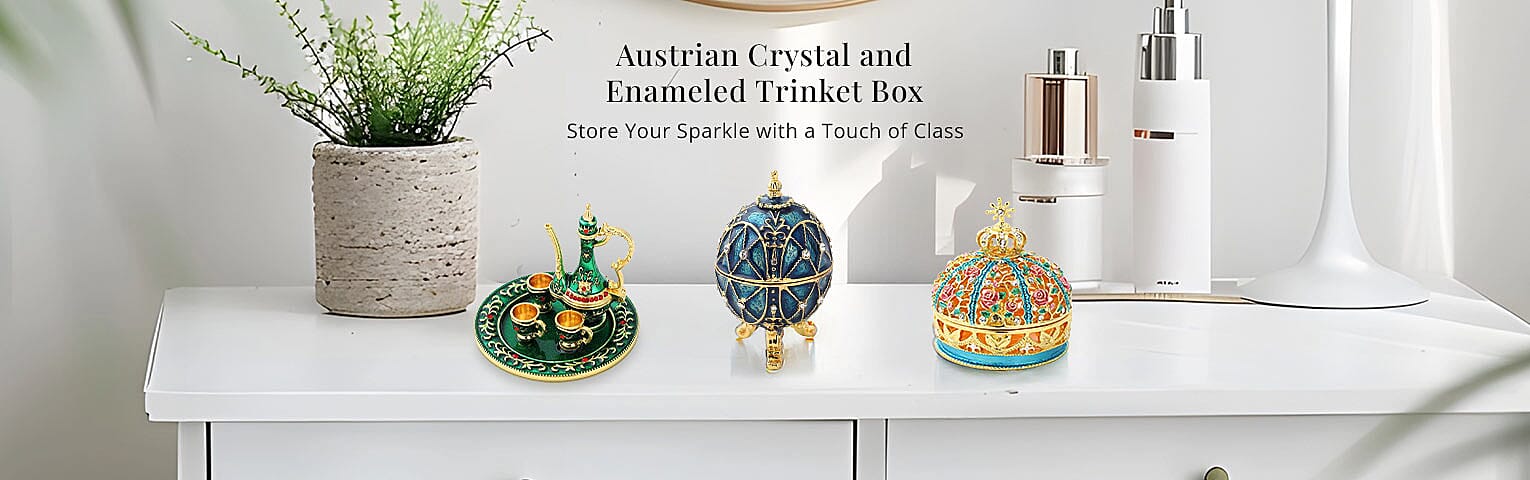 Austrian Crystal and Enameled Trinket Box Banner
