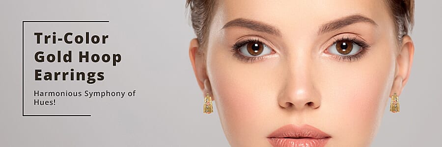 Tri-Color Gold Hoop Earrings Banner