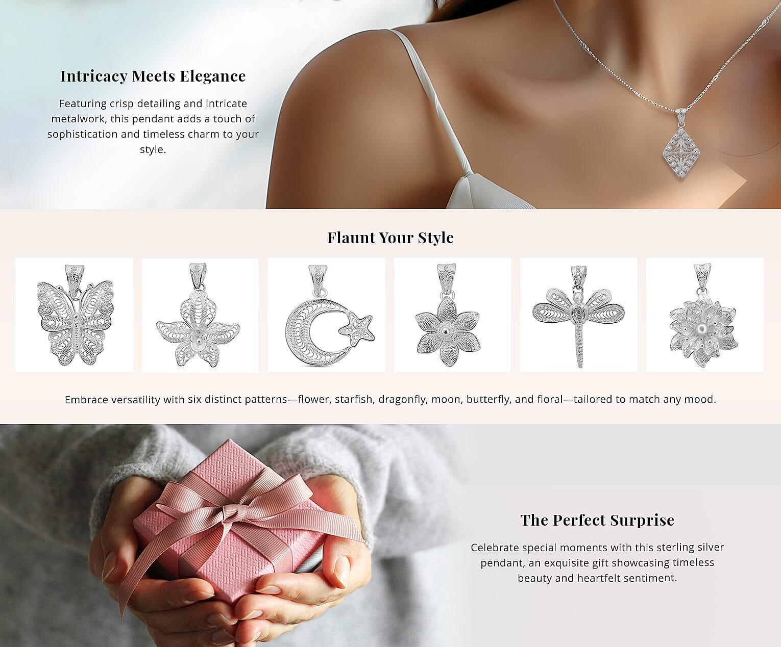 Sterling Silver Pendant Banner