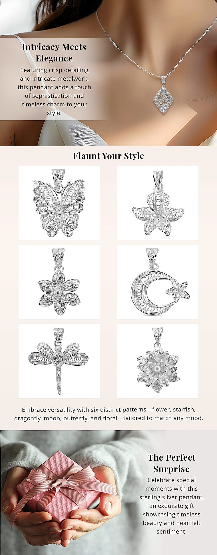 Sterling Silver Pendant Banner