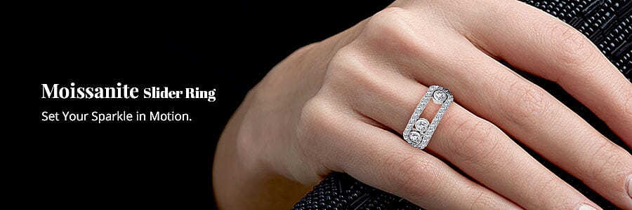 Moissanite Slider Ring Banner