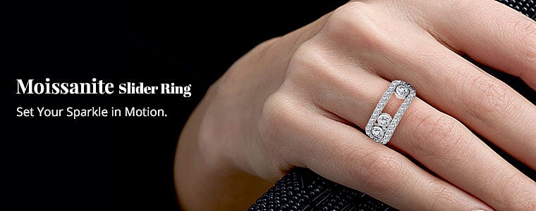 Moissanite Slider Ring Banner