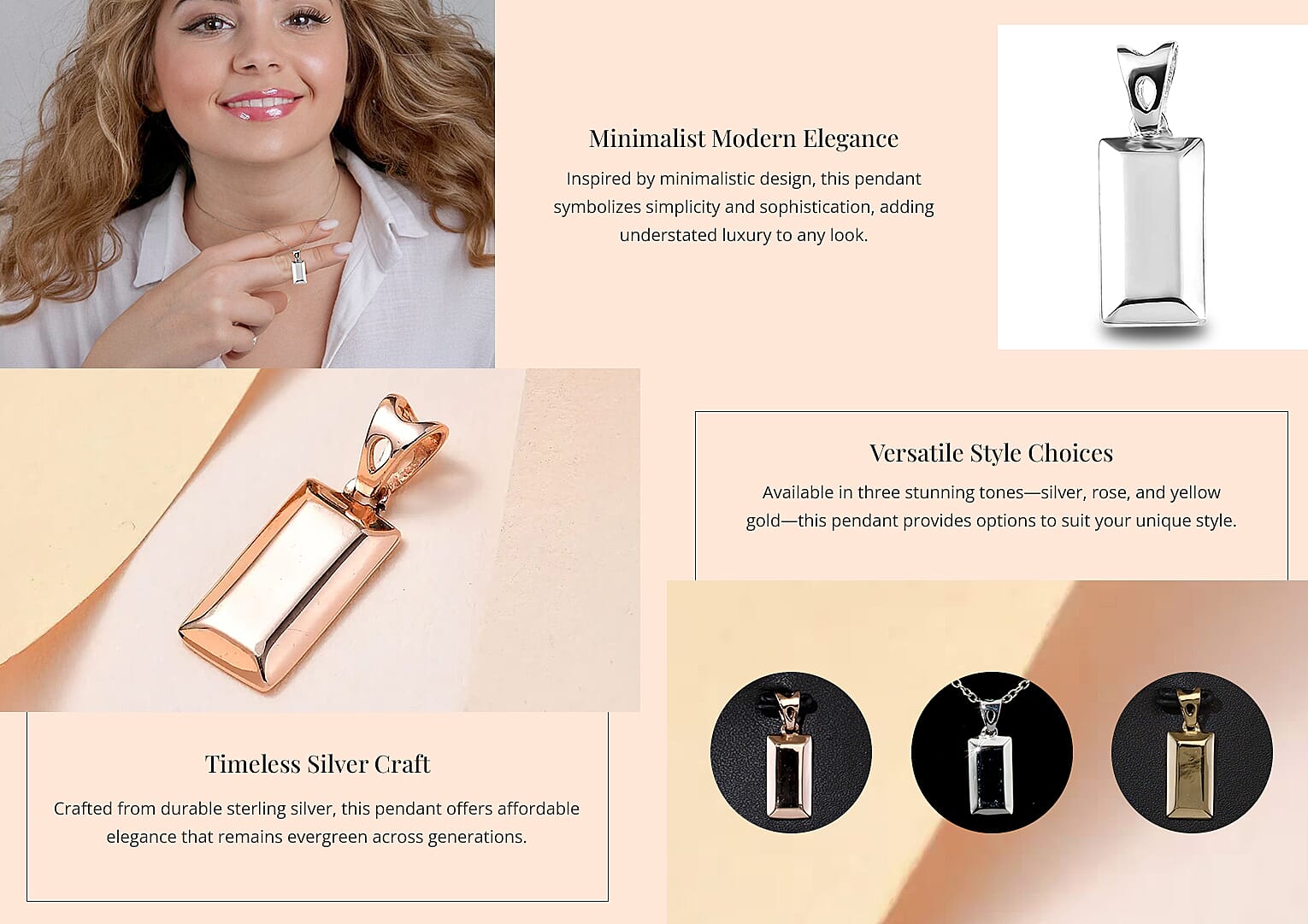 Bar Pendant in Sterling Silver Banner