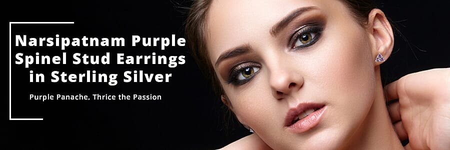 Narsipatnam Purple Spinel Stud Earrings in Sterling Silver  Banner