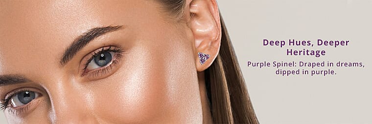 Narsipatnam Purple Spinel Stud Earrings in Sterling Silver Banner