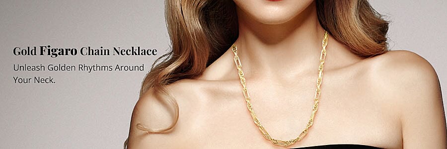 Gold Figaro Chain Necklace Banner