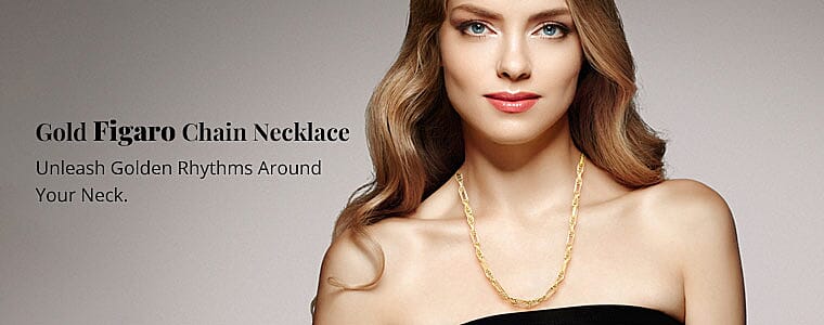 Gold Figaro Chain Necklace Banner