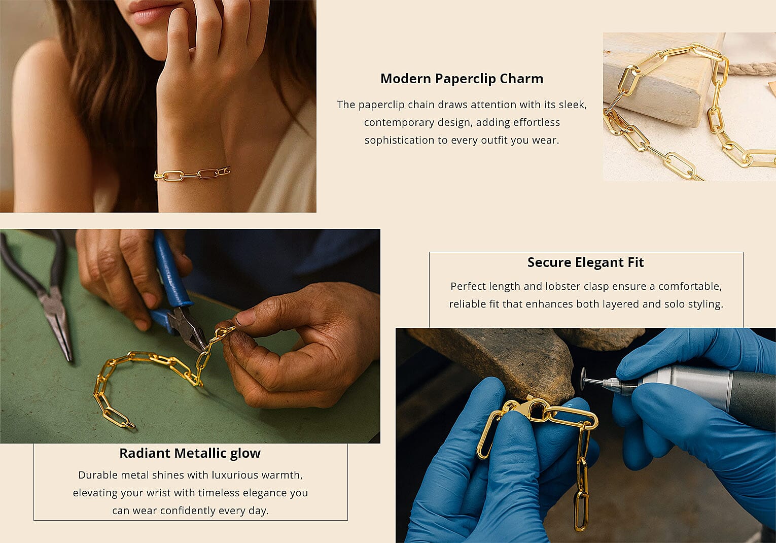 Pyramid Paperclip Italian 14K Yellow Gold Bracelet (7.50 In) 1.75 Grams Banner