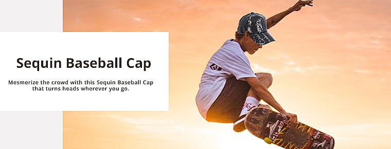 Sequin Baseball Cap          Banner