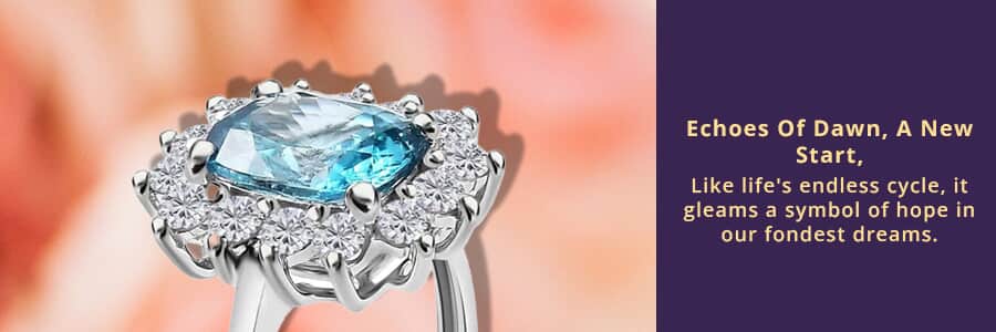 Buy Luxoro AAA Ratanakiri Blue Zircon Ring, Moissanite Accent Ring 