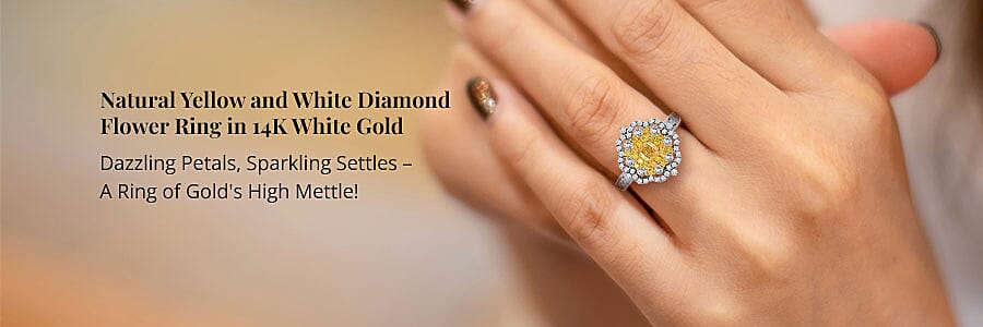 Yellow and White Diamond Flower Ring Banner