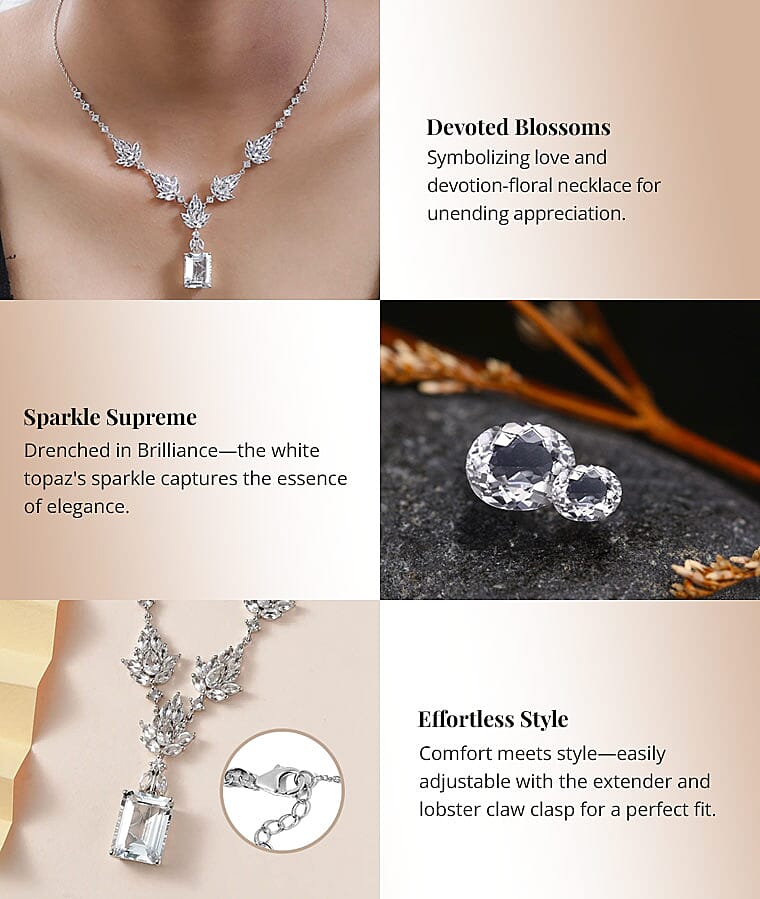White Topaz Necklace in Platinum Over Sterling SilverBanner
