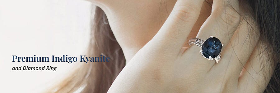 Premium Indigo Kyanite and Diamond Ring Banner