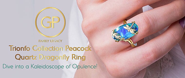 GP Trionfo Collection Peacock Quartz Dragonfly Ring Banner