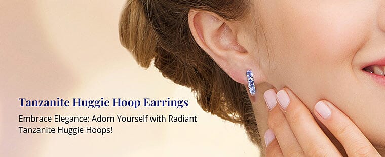 Tanzanite Huggie Hoop Earrings Banner
