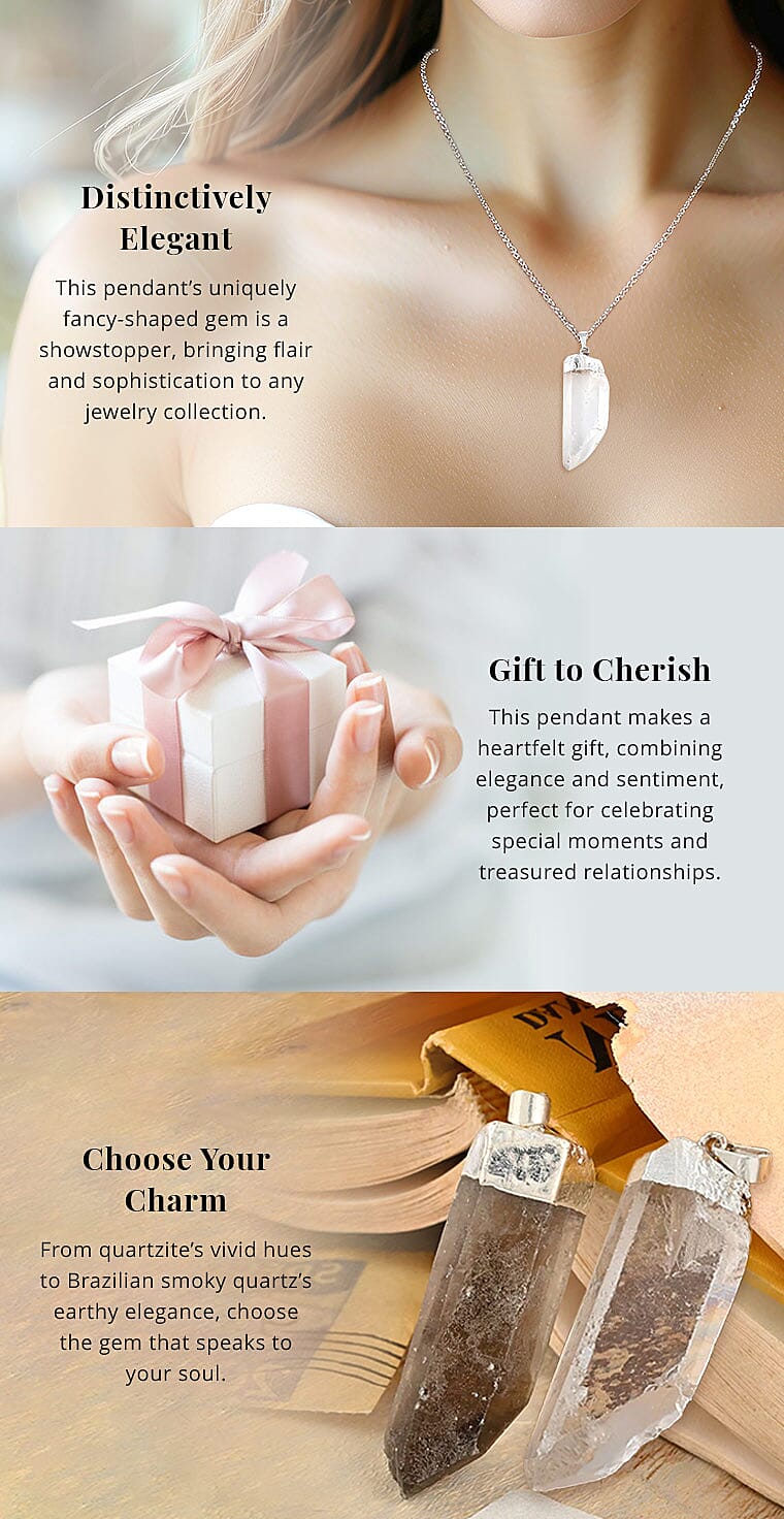 Quartzite Pendant in Silvertone Banner