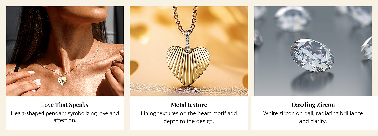 White Zircon Heart Charm Banner