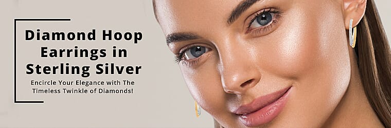 Diamond Hoop Earrings in Sterling Silver Banner