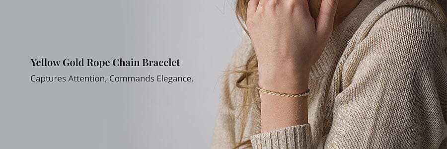 Yellow Gold Rope Chain Bracelet Banner