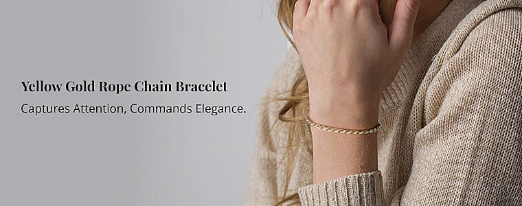 Yellow Gold Rope Chain Bracelet Banner