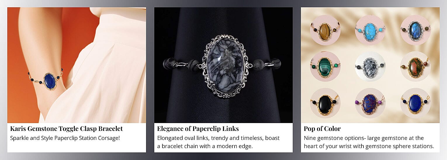 Karis Gemstone Toggle Clasp Bracelet Banner