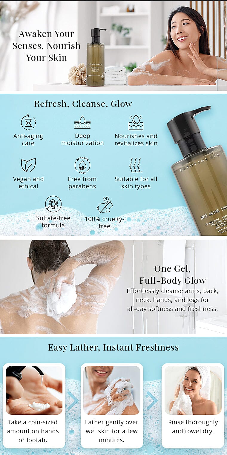 Caroline Chu Anti-Aging Shower Gel Banner