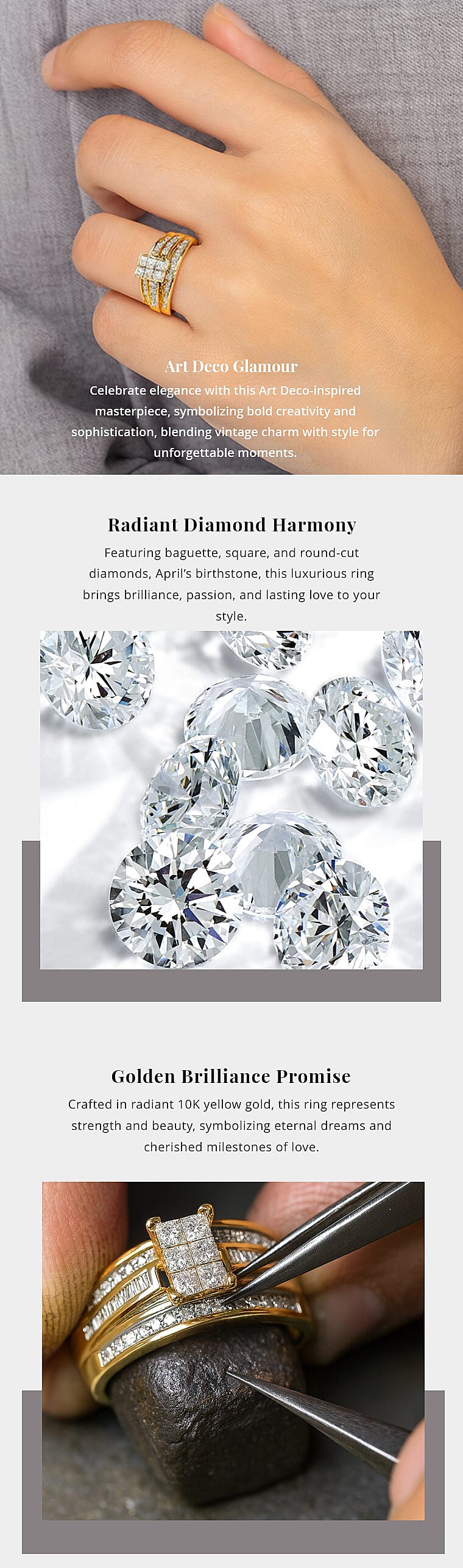 Closeout Diamond (G, SI) 1.00 ctw Ring in 10K Yellow Gold 4.40 Grams Banner