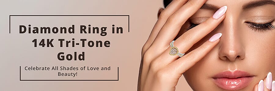 Diamond Ring in 14K Tri-Tone Gold Banner