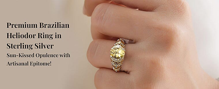 Premium Brazilian Heliodor Ring in Sterling Silver Banner