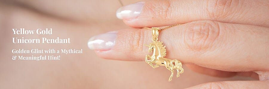 Yellow Gold Unicorn Pendant Banner