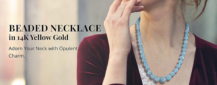 Beaded Necklace in 14K Yellow Gold Banner