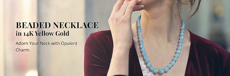 Beaded Necklace in 14K Yellow Gold Banner