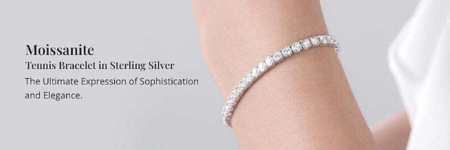 Moissanite Tennis Bracelet in Sterling Silver Banner