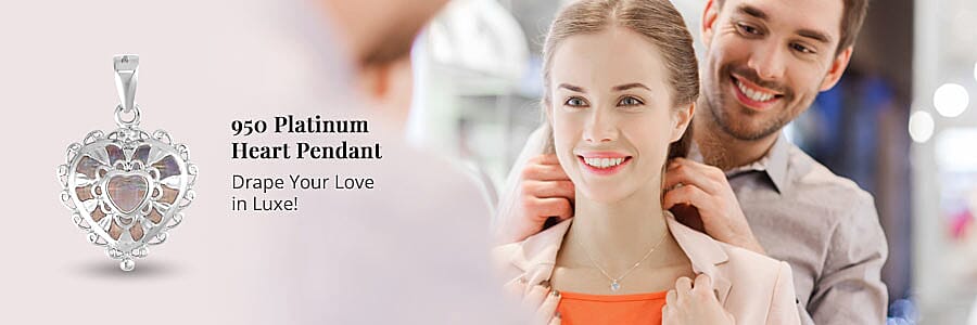 950 Platinum Heart Pendant Banner