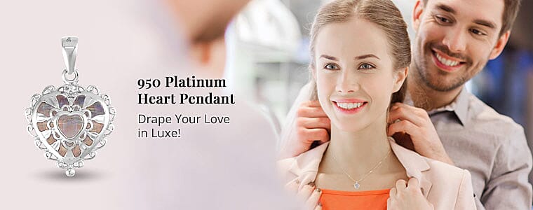 950 Platinum Heart Pendant Banner