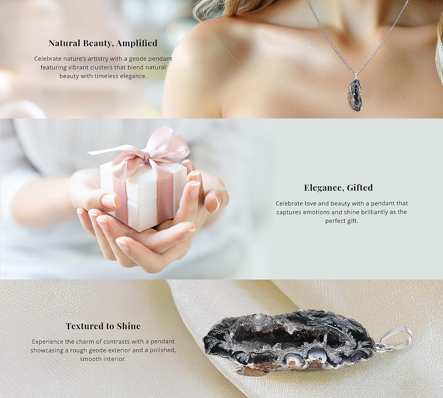 Dark Geode Amethyst 61.25 ctw Slice Pendant in Silvertone Banner