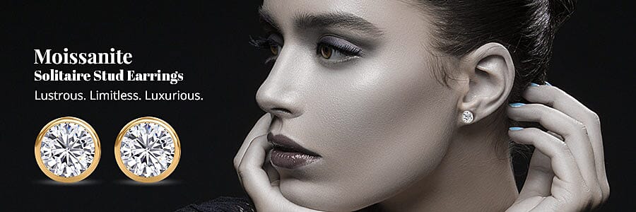 Moissanite Solitaire Stud Earrings Banner